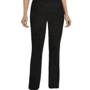 Black Sueded front Gray Knit Straight leg Pant L